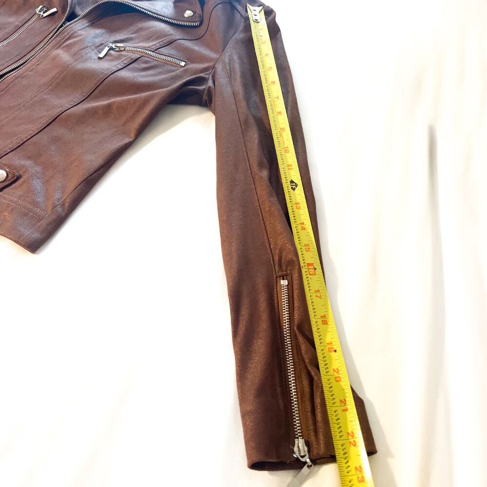 INSIGHT NEW YORK VEGAN LEATHER MOTO JACKET - Picture 11 of 13